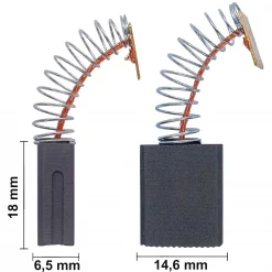 Kohlebürsten Kohlenpaar für Novatec ca. 6,5 x 14,6 x 18 mm Universal