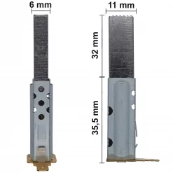 Kohlebürsten Schleifkohlen für Nilfisk ca. 6 x 11 x 32 mm Universal